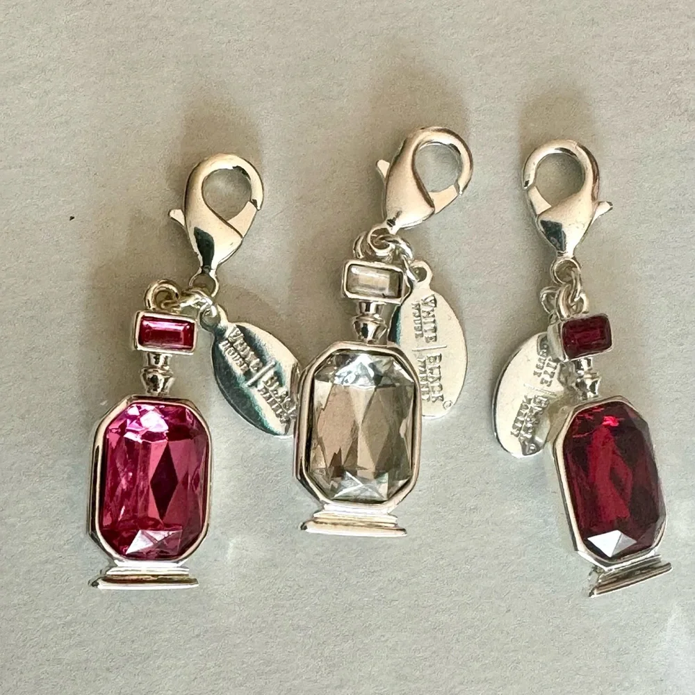 WHITE HOUSE BLACK MARKET Bag Charm Zipper Pull Keychain Ruby Crystal